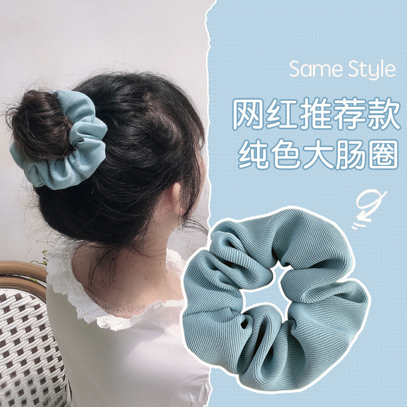 INS cerdo blanco intestino grueso anillo de pelo Super Niña de hadas Corea del Sur Internet celebridad mismo estilo BM intestino grueso anillo de pelo simple cuerda de pelo accesorios para el cabello