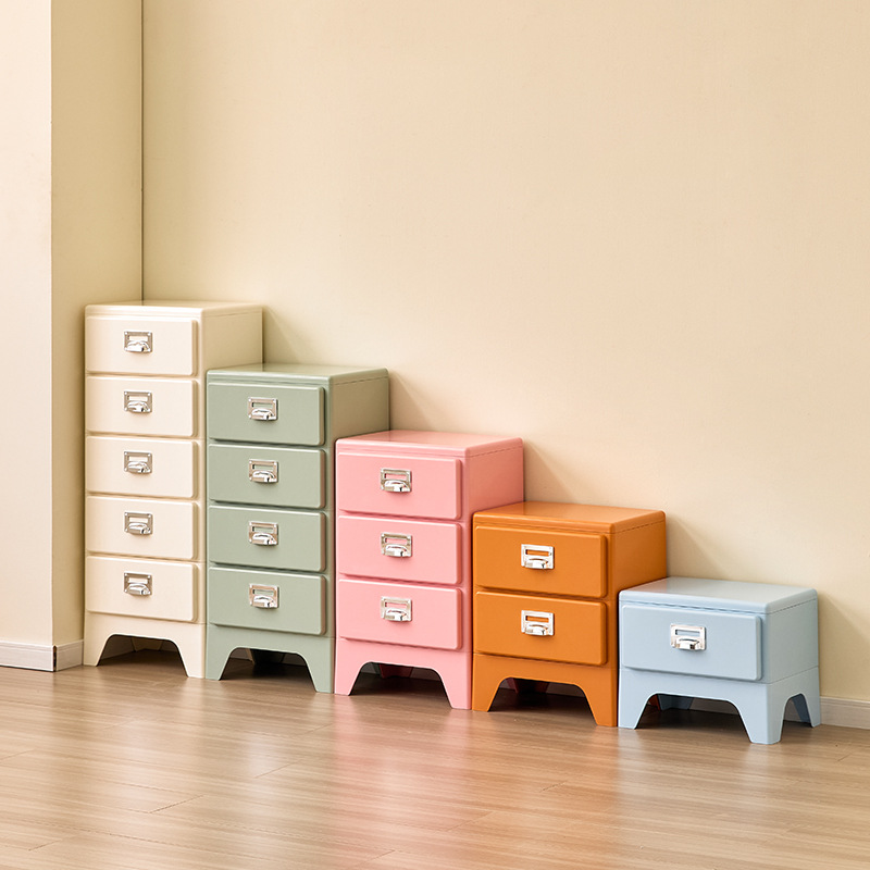 日式复古三斗柜卧室床头柜沙发边柜ins拉手抽屉收纳柜ins风储物柜