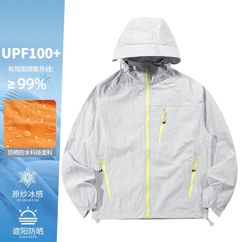 Ropa de protección solar ligera de lluvia de montaña vacía Ropa de protección solar con capucha impermeable al aire libre fresca para mujeres Ropa de piel resistente a los rayos UV para hombres