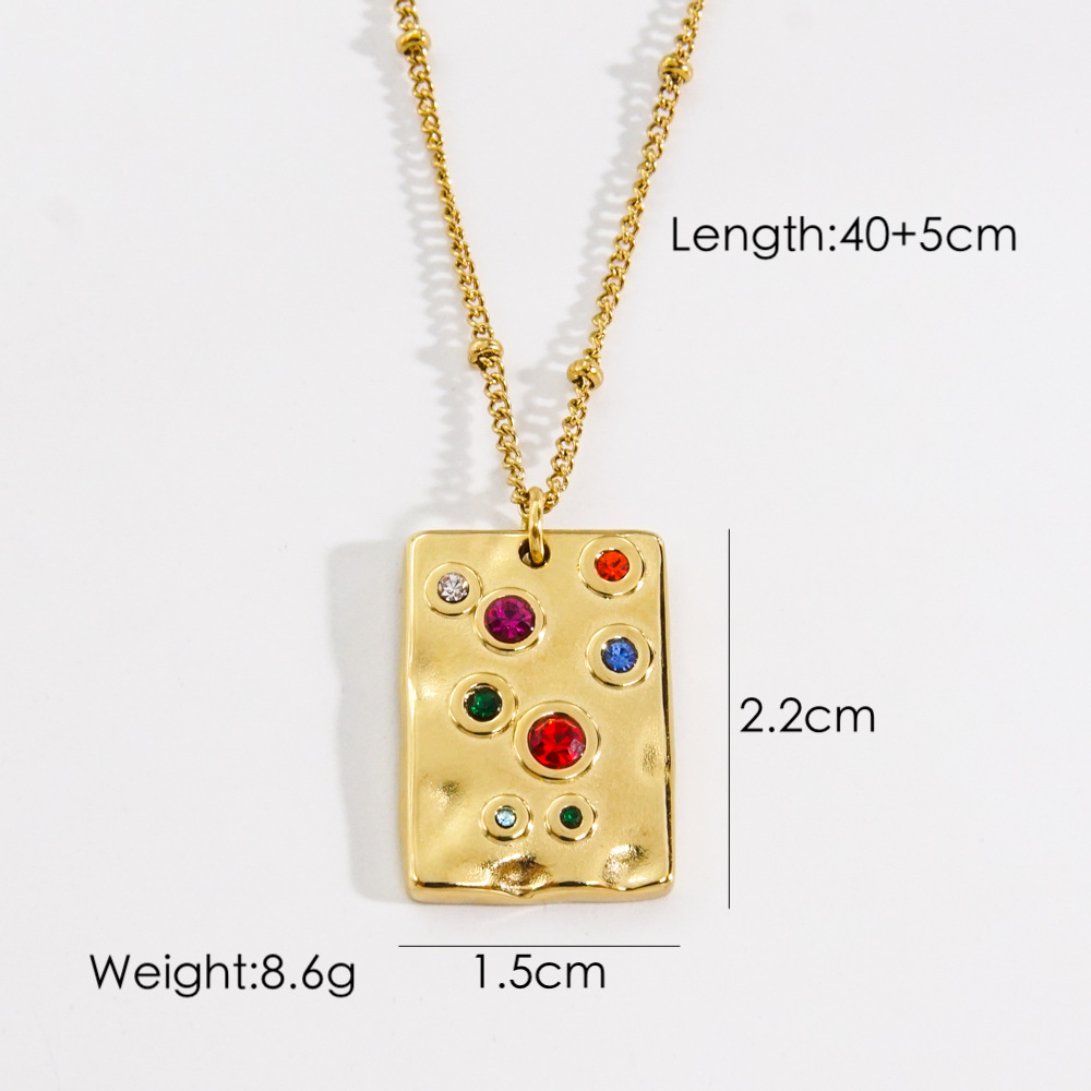 Daily Occasion 304 Stainless Steel Material PVD Coated 14K Gold Real Gold Plated Cross Square Oval 304 Stainless Steel Retro Waterproof Non Tarnish 304 Stainless Steel Pendant Necklace