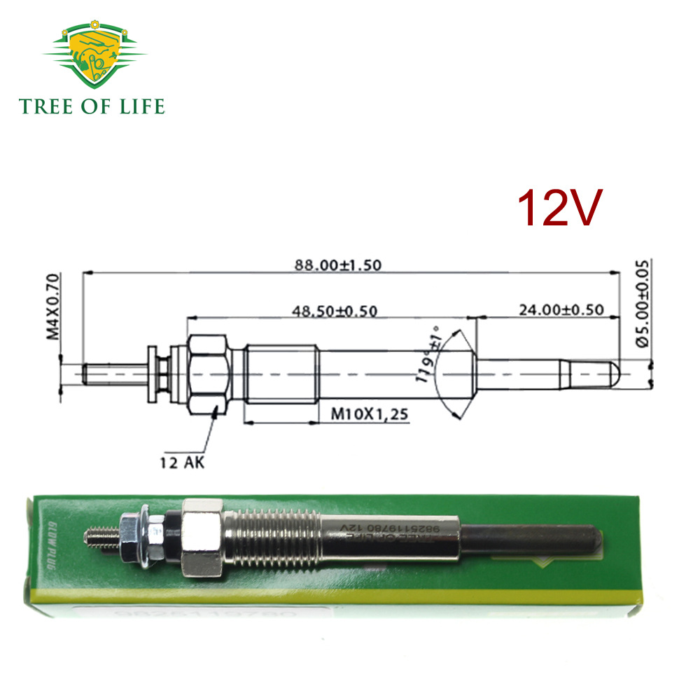 9825119780,9-82511978-0 12V is suitable for Isuzu preheating plugs