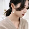 Silver needle, advanced white design earrings with tassels, silver 925 sample, high-quality style