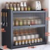 Gray 3-layer [60 long, 28 wide, 58 high] countertop dustproof spice rack