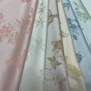 双雀竹叶花果图纹样提花面料花鸟仿宋锦织锦缎布料色织布花卉