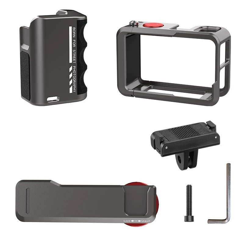 Подходящая для DJI Action5pro металлическая клетка для кролика уличная съемка набор рукоятка уличная съемка动作4/3 рукоятка