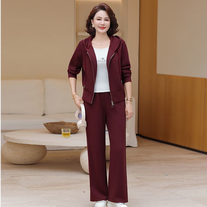 中老年女春秋上衣外套运动服两件套2025新款洋气妈妈秋装休闲套装|undefined