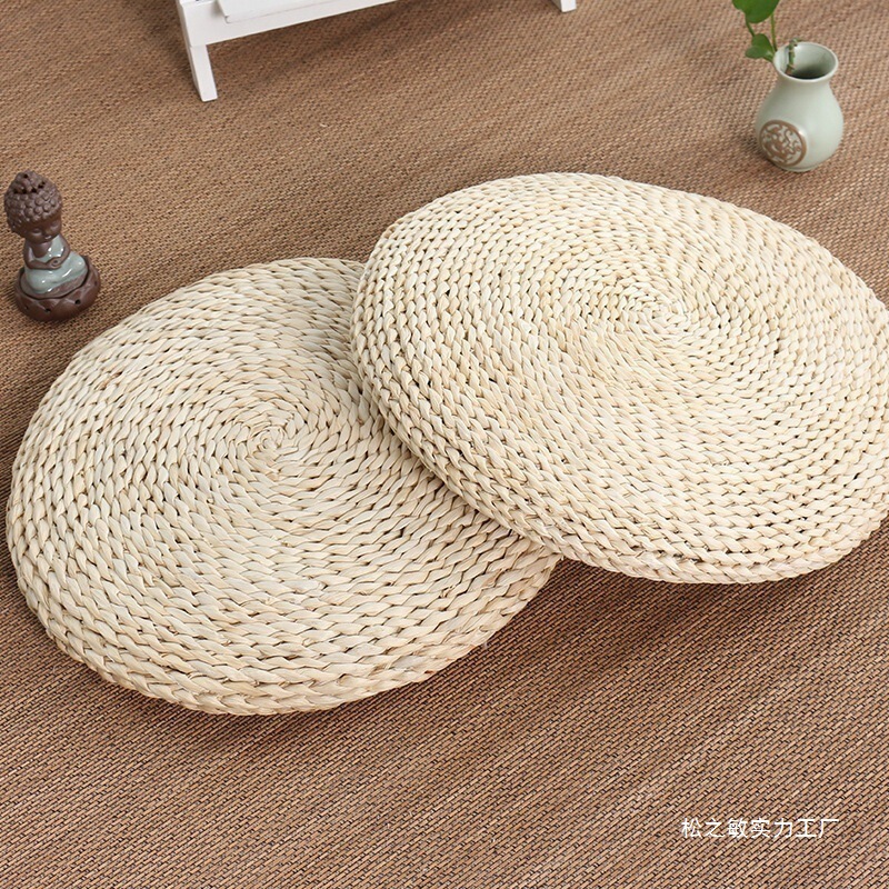和風わら編み厚手の蒲団茶道座布団、瞑想、仏教礼拝、瞑想用クッション、家庭用畳|undefined