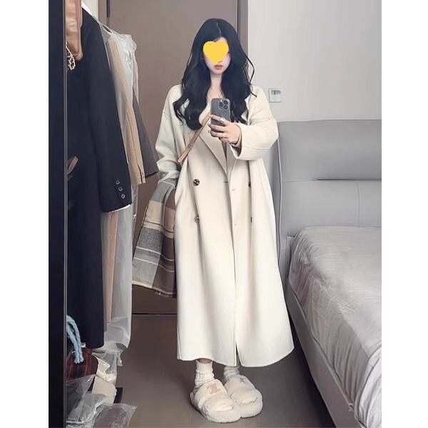 胖大码毛呢大衣女200斤小个子中长款宽松秋冬加棉加厚呢子外套|undefined