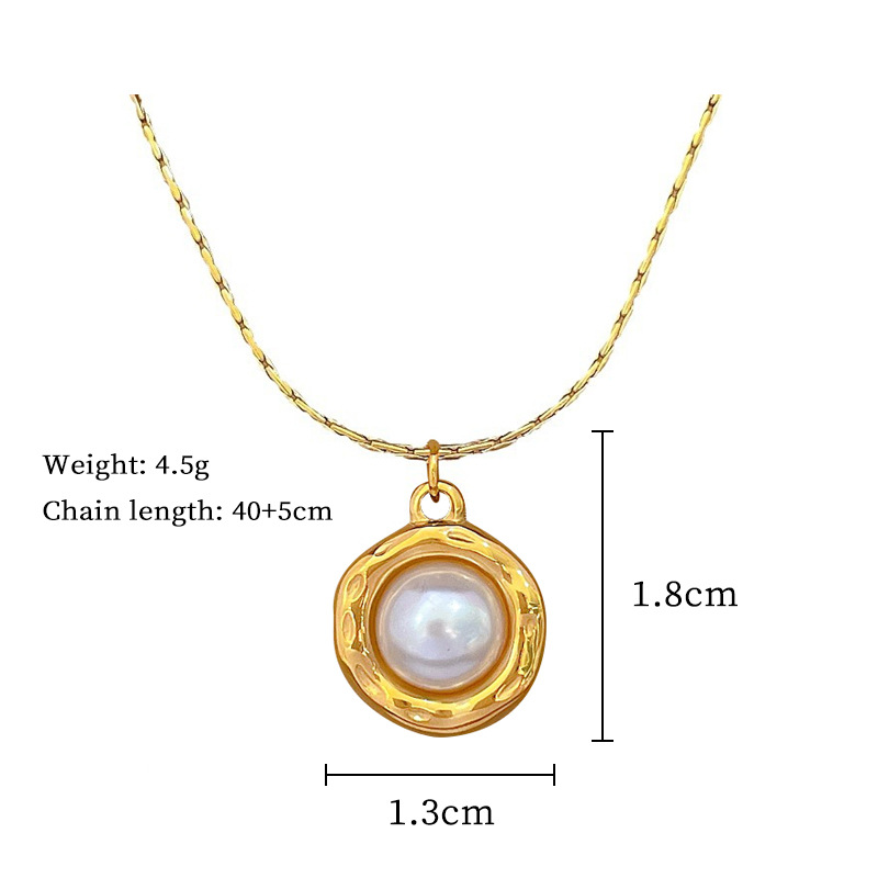 Collana minimalista con perla pendente in oro vero da donna_voghion.com