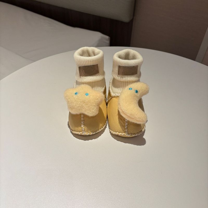 桑坡婴儿棉鞋羊皮毛一体步前鞋袜ins卡通男女宝宝软底毛毛鞋秋冬|undefined