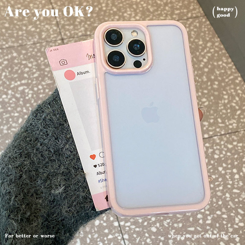 ソリッドカラーアクリル Apple 16pro 携帯電話ケース iphone15 保護カバー 14pro 大穴 13 落下防止|undefined