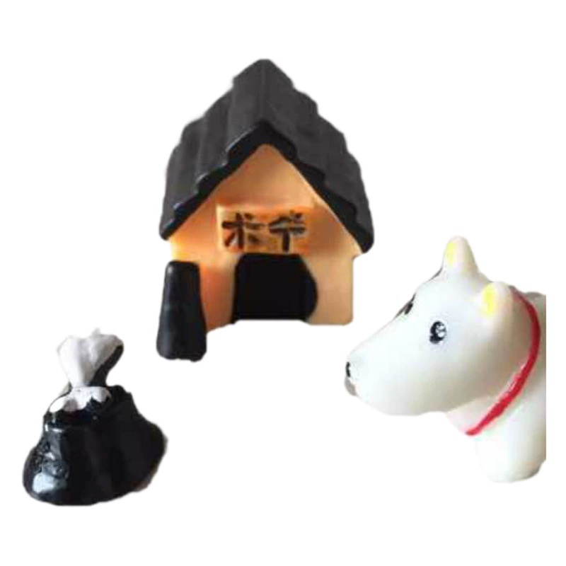 Набор из трех фигурок животных (собака и свинья) для креативного микроландшафта, декоративные миниатюрные украшения из смолы для бонсай
