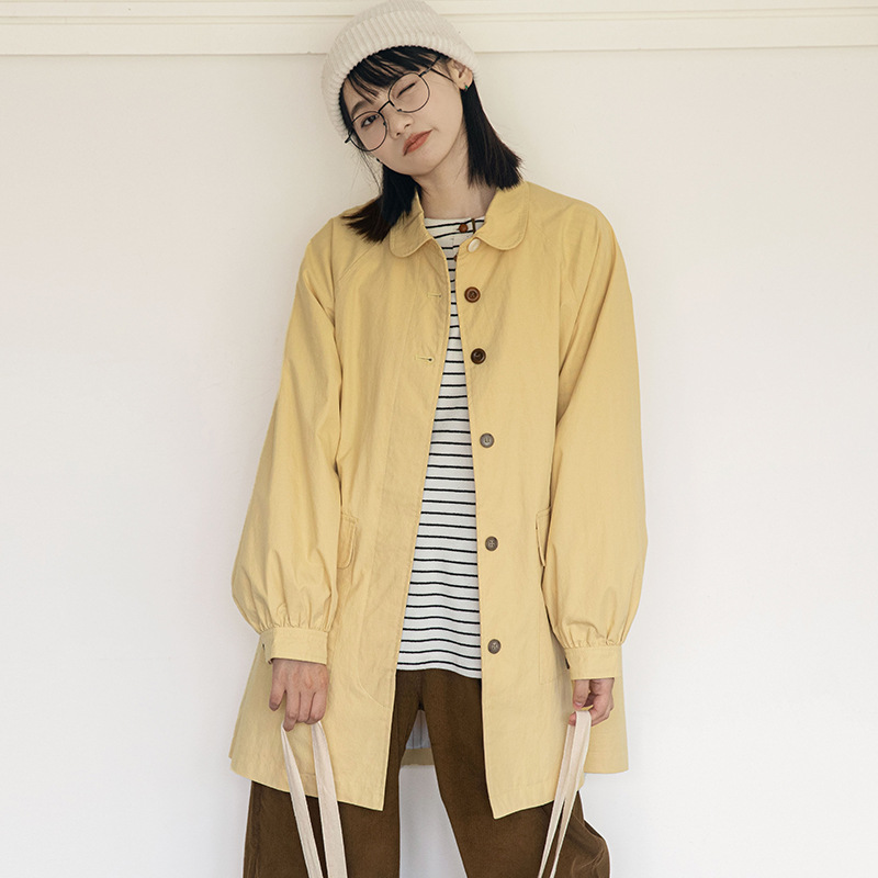 皇峥 ラグランスリーブ 小柄女性向けウインドブレーカージャケット 2025春秋新作 日本風 ゆったりカジュアルトップス ミドル丈