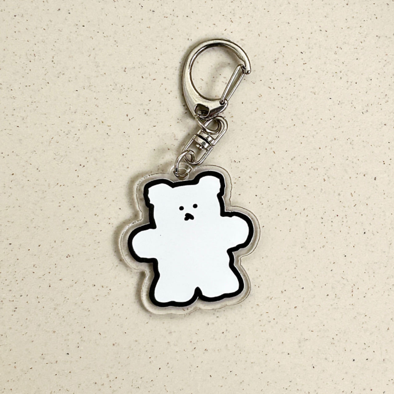 韩国爆透明小白熊亚克力挂链卡通钥匙扣装饰中小学生党挂饰小挂件