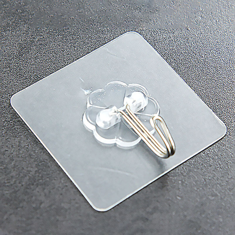 Transparent Hook Strong Adhesive Punch-free Clothes Hook Seamless Sticker Sanitary Hook Transparent Hook Behind Bathroom Door Wholesale