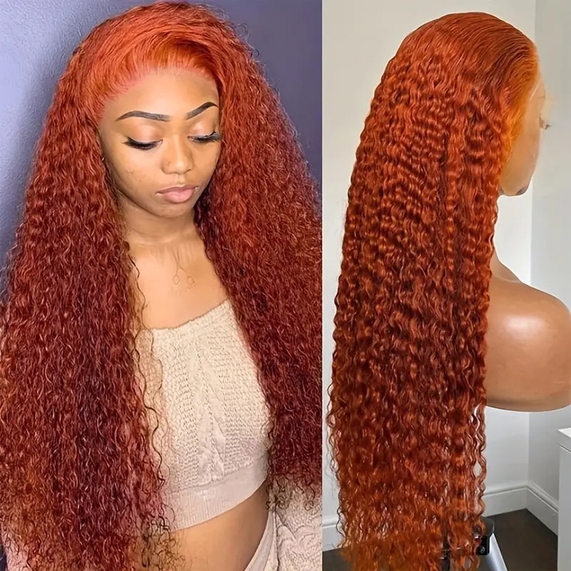 Perruque blanche en dentelle, style européen/américain, petites boucles, tresses africaines, couverture complète, extensions de cheveux synthétiques africains_voghion.com