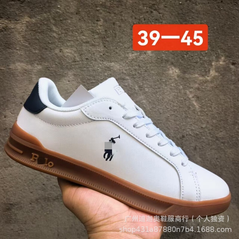 European Luxury Men's Casual Low-Top Trendy Brand High-End Ralph Lauren Leather Light Luxury Export Sneakers
