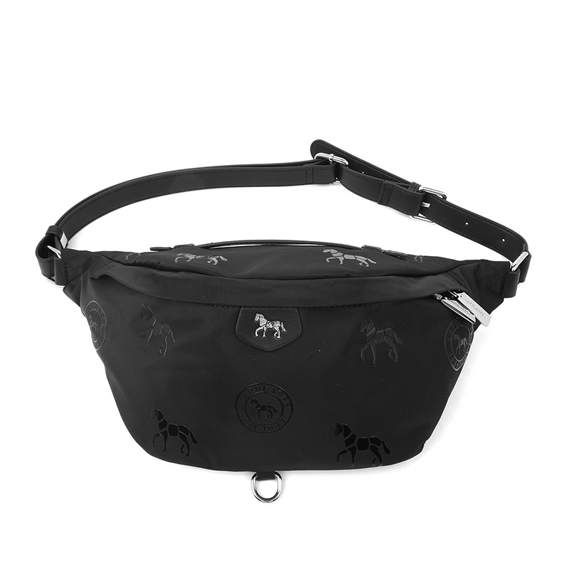 Hombres y mujeres de nylon impresión negro bolso de pecho de viaje de ocio moda de personalidad modelo LP7239 #