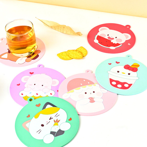 Kitchen insulation mat, cute coaster, cartoon bowl mat, silicone anti-scalding placemat, silicone tea coaster, household bowl and plate mat