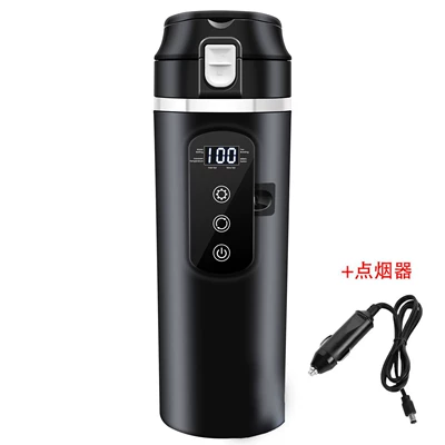 Cross-Border Car Water Kettle 12V24V Universal Electric Heating Water Kettle Car Heating Cup Car Home Dual-Purpose Water Kettle (Digər kiçik elektrik cihazlar) - english-version-6100a-without-tea-leakage-500ml-12v24v