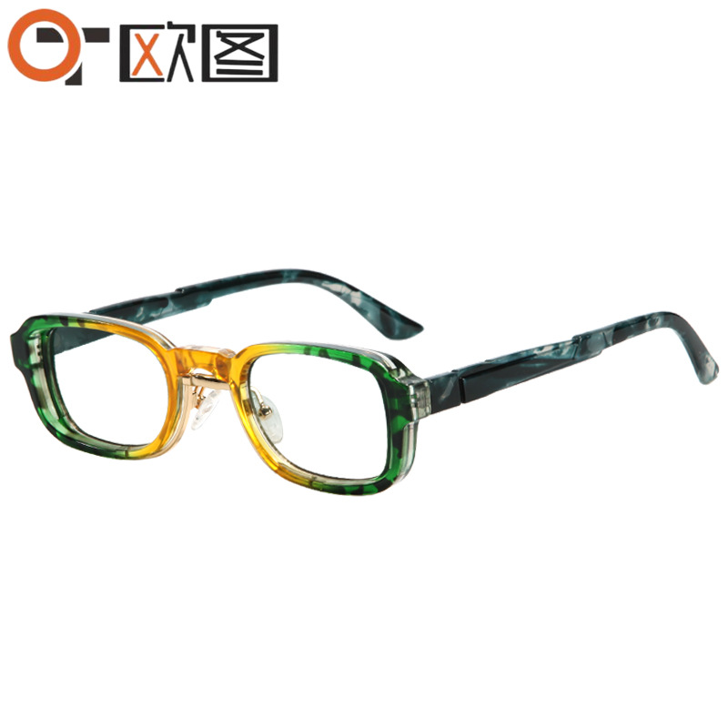 New European and American Small Frame Square Colorful Matchinging Flat Mirrors Versatile Cross-Border Simple Glasses for Men and Women M6177