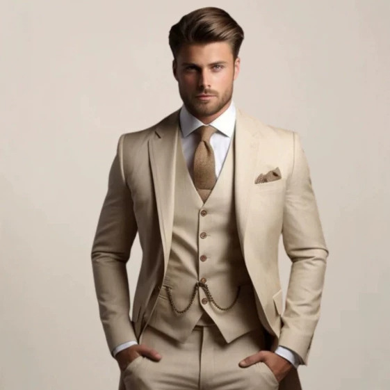 High-End Three-Piece Suit for Men, Amazon Wedding, British Style Banquet, Business Casual, Slim Fit Suit Set High-End Three-Piece Suit for Men, Amazon Wedding, British Style Banquet, Business Casual, Slim Fit Suit Set