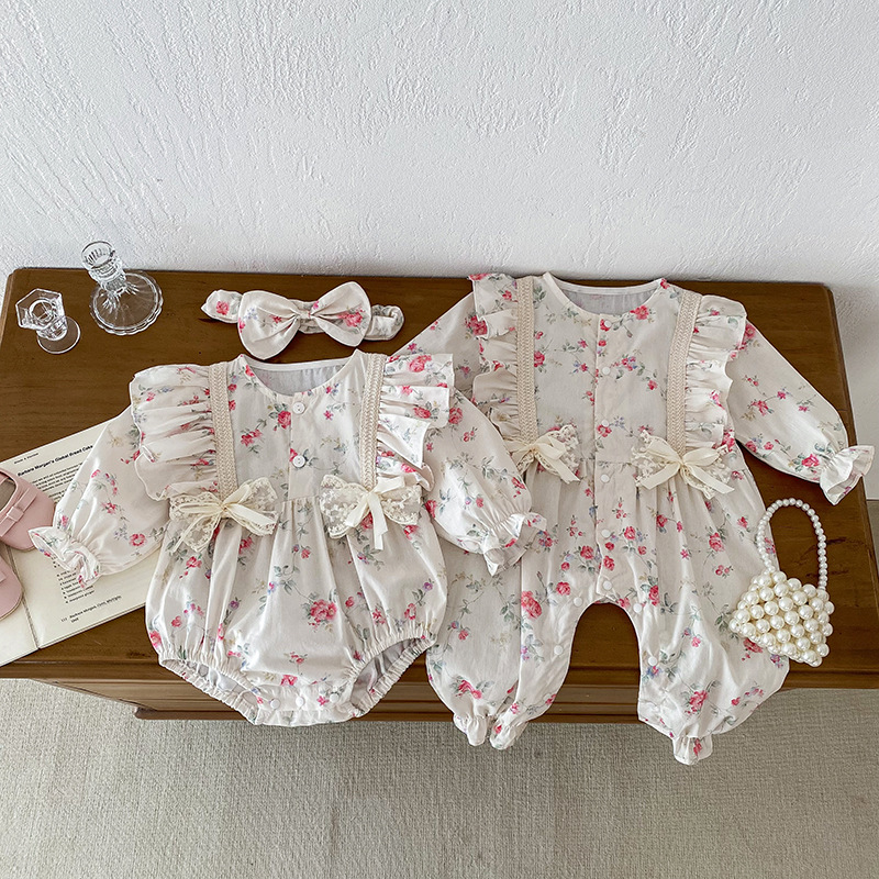 Children's spring overall with bow