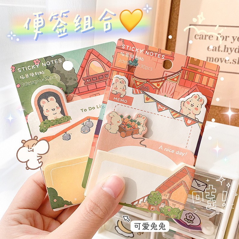 Note paper ins style tearable simplified national style n times stickers cute portable study office notes post-it notes wholesale