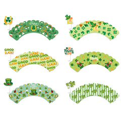 歐美St. Patrick'sDay派對蛋糕烘焙插件跨境聖帕特里克蛋糕圍邊