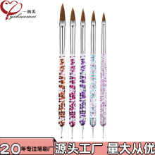 源头工厂跨境新品nai brush美甲水晶笔5支双头两用指甲刷美甲笔刷