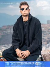 加厚羊羔绒立领外套男秋冬保暖摇粒绒夹克抓绒冬季休闲衣服