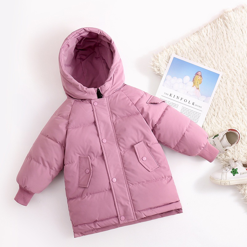 Ropa infantil Abrigo acolchado de algodón para niños abrigo de invierno de longitud media para niños y niñas
