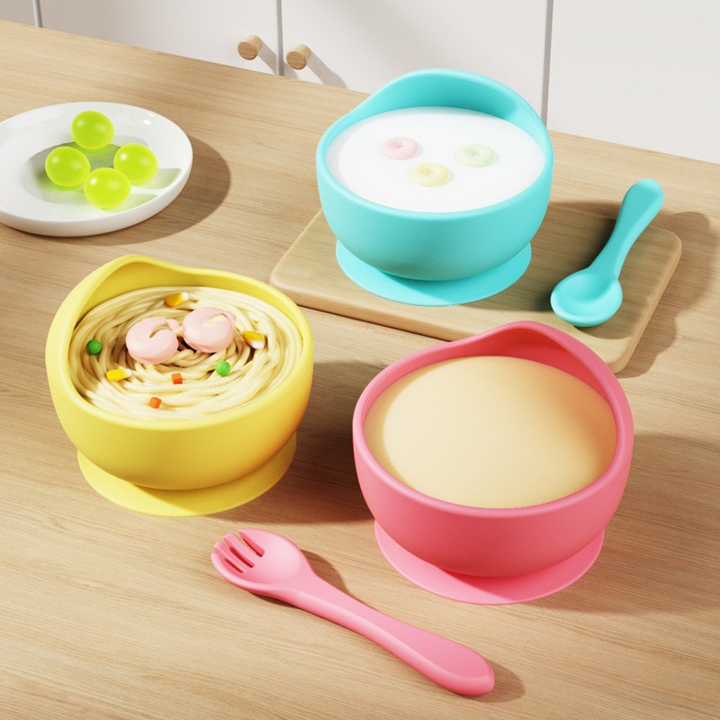 아기 풀 실리콘 달팽이 그릇 어린이 식기 식품 보충제 그릇 먹는 빨판 그릇 먹이 식기