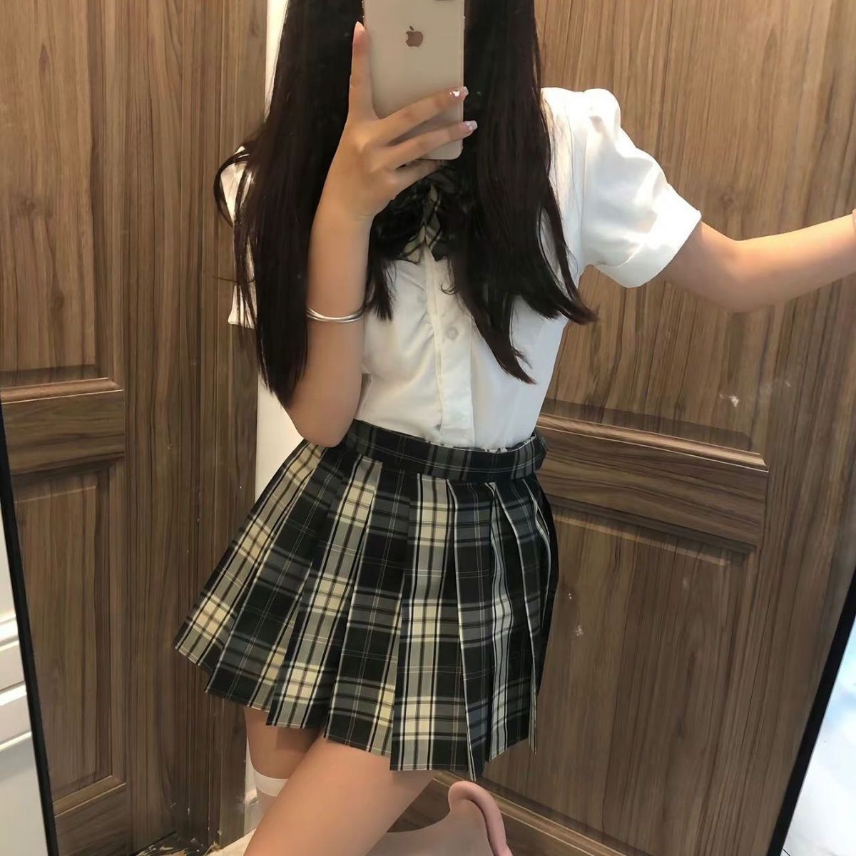 여고 봄 여름 학용품 감각 JK 유니폼 허리 셔츠 반팔 셔츠 여성 슬림 순수 정욕 스타일 소인 겉옷