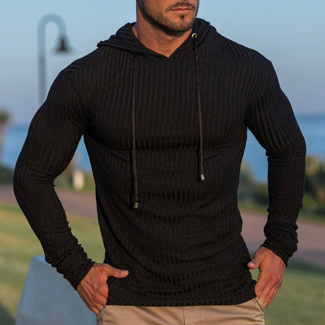 Muscle Fitness Herren Sport Training Langarm Pullover Outdoor Laufen Slim Fit Hoodie_voghion.com
