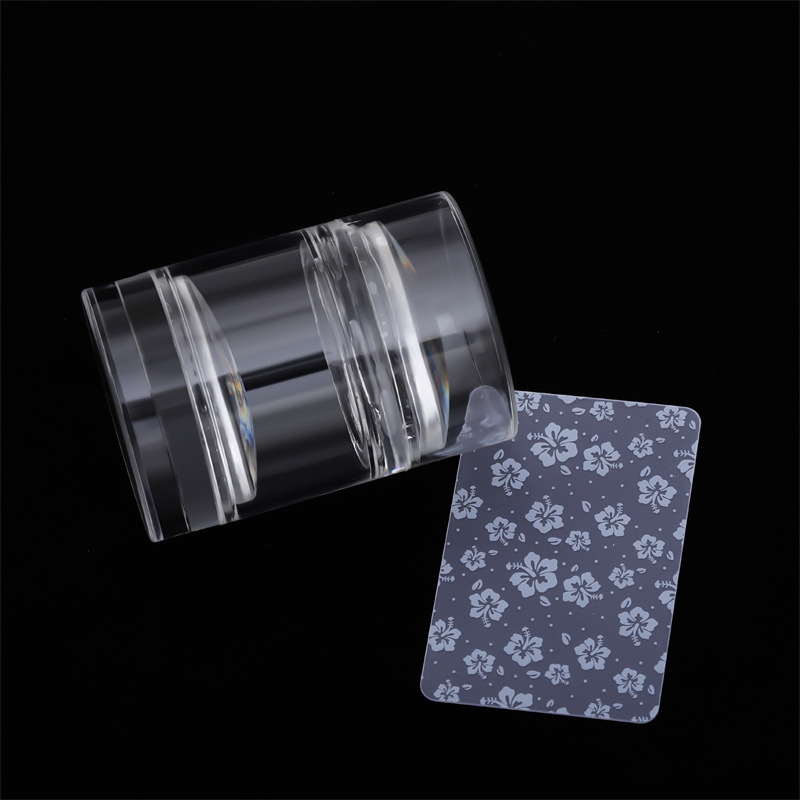 Red de celebridades estilo caliente enorme uñas pegajosas sello de silicona de doble cabeza villa pequeña de doble capa herramienta de impresión de uñas de impresión francesa