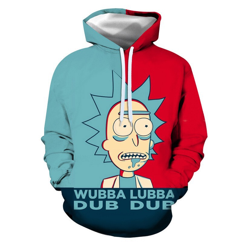 Cross-Border Popular Rick and Morty Rick Hooded Sweatshirt 3D Digital Printing Trendy Hoodie