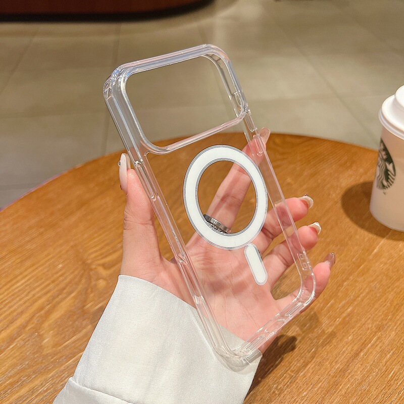 适用苹果17ProMax透明亚克力磁吸手机壳iPhone16全包防摔15保护套|undefined