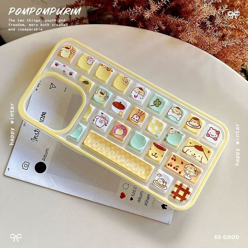 立体キーボード サンリオ 漫画 クロメ Apple 13promax 携帯電話ケース 15 保護カバー 14 かわいい 16E|undefined
