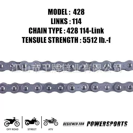 Подходит для малого объема 428, утолщенная натуральная желтая медная цепь для мотоцикла, комплект цепей, продажа напрямую от производителя.