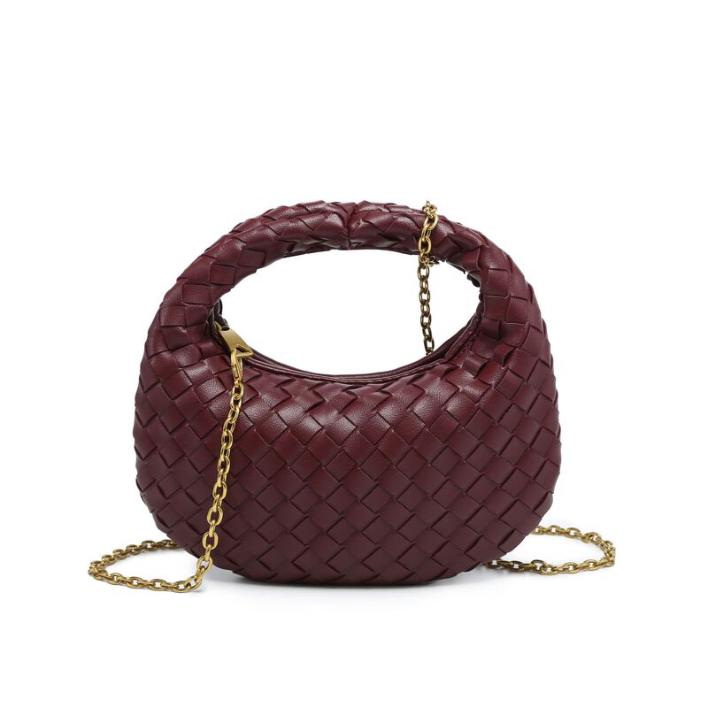 Cross-border Explosions 2024 Autumn and Winter New Fashionable Solid Color Hand Carrying Women's Bag Simple Fashionable Woven Bag Crossbody Dumpling Bag