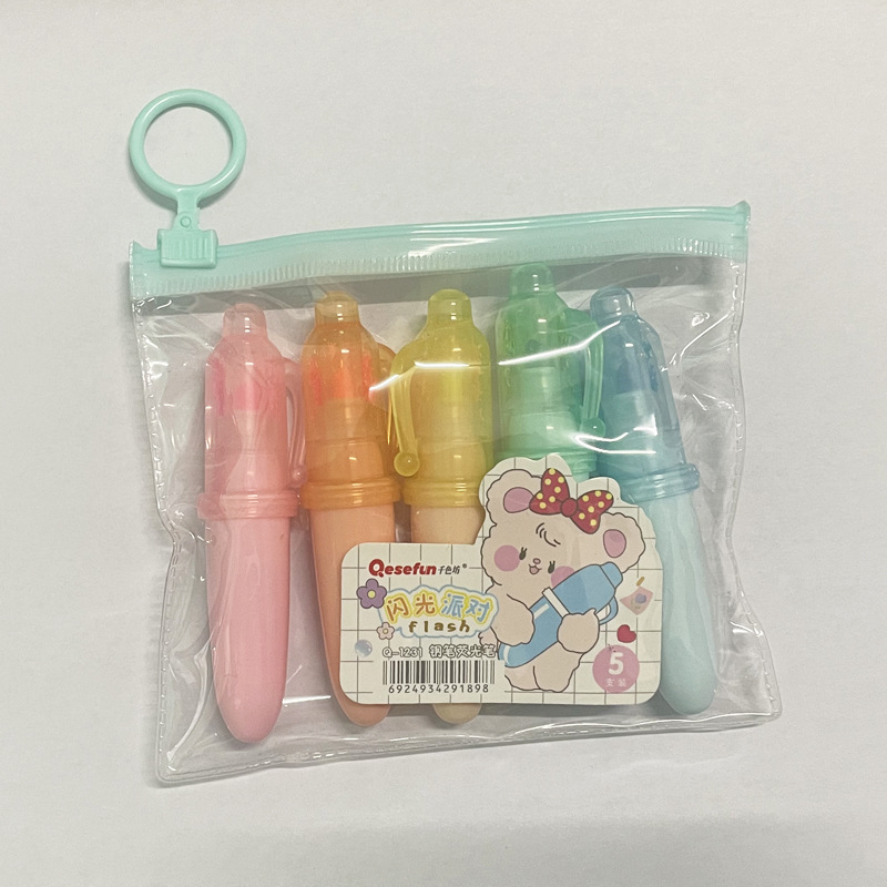 蛍光ペンミニ錠剤蛍光ペンカラー画重点ペンマーカーペン落書きペンカラーペン6色セット|undefined