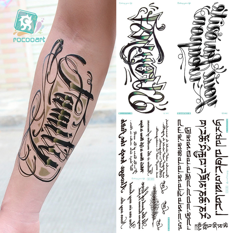 In-Stock Waterproof English Letter Flower Arm Tattoo Stickers, Personalized 3D Flower Arm Waterproof Temporary Tattoo Stickers In-Stock Waterproof English Letter Flower Arm Tattoo Stickers, Personalized 3D Flower Arm Waterproof Temporary Tattoo Stickers
