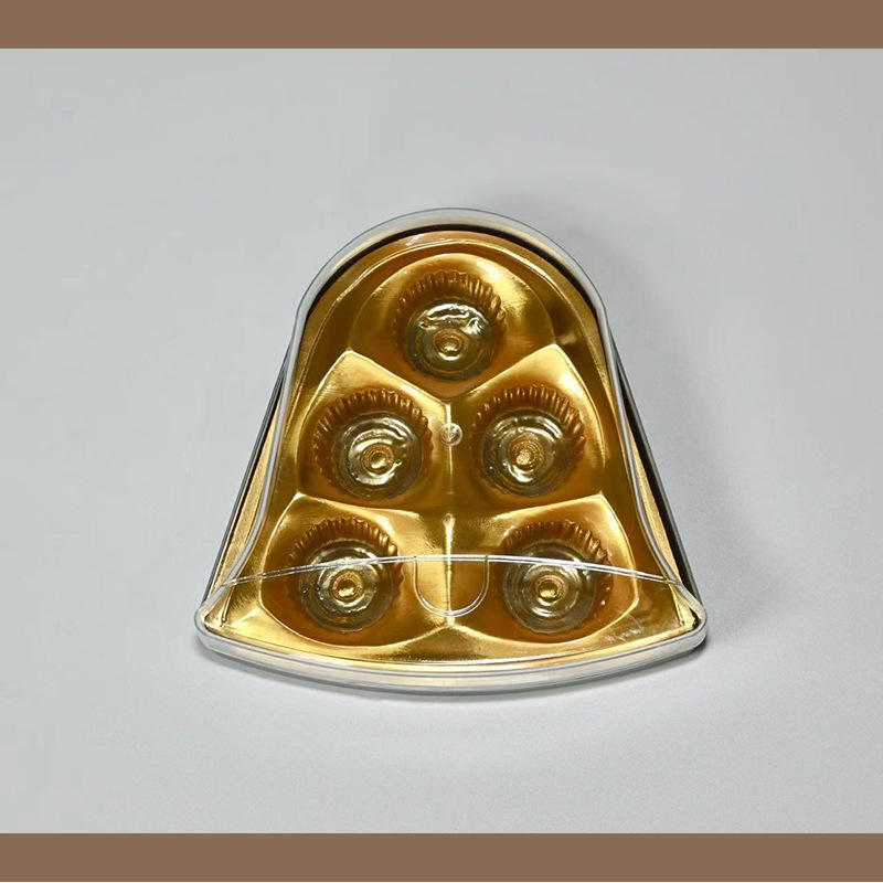 Caja de plástico en forma de campana de Navidad de 5 cápsulas, chocolate, bola de golosinas, dulces de boda, caja de regalo, caja de plástico