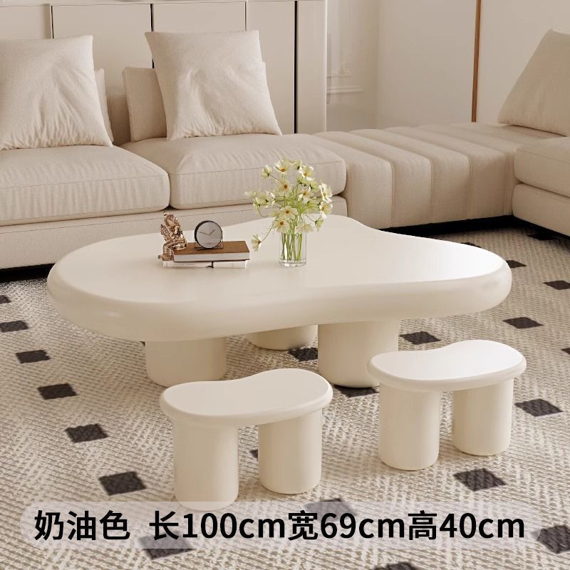 작은 세트: 강화된 커피 테이블 + 구름 의자*2