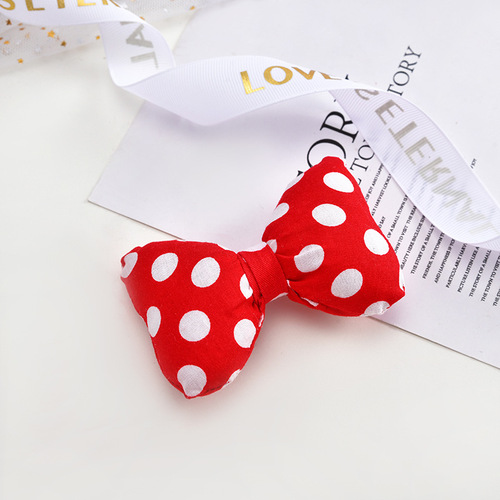 Japanese and Korean red polka-dot bow cotton-filled doll hairpin headband DIY material plush brooch jewelry accessories