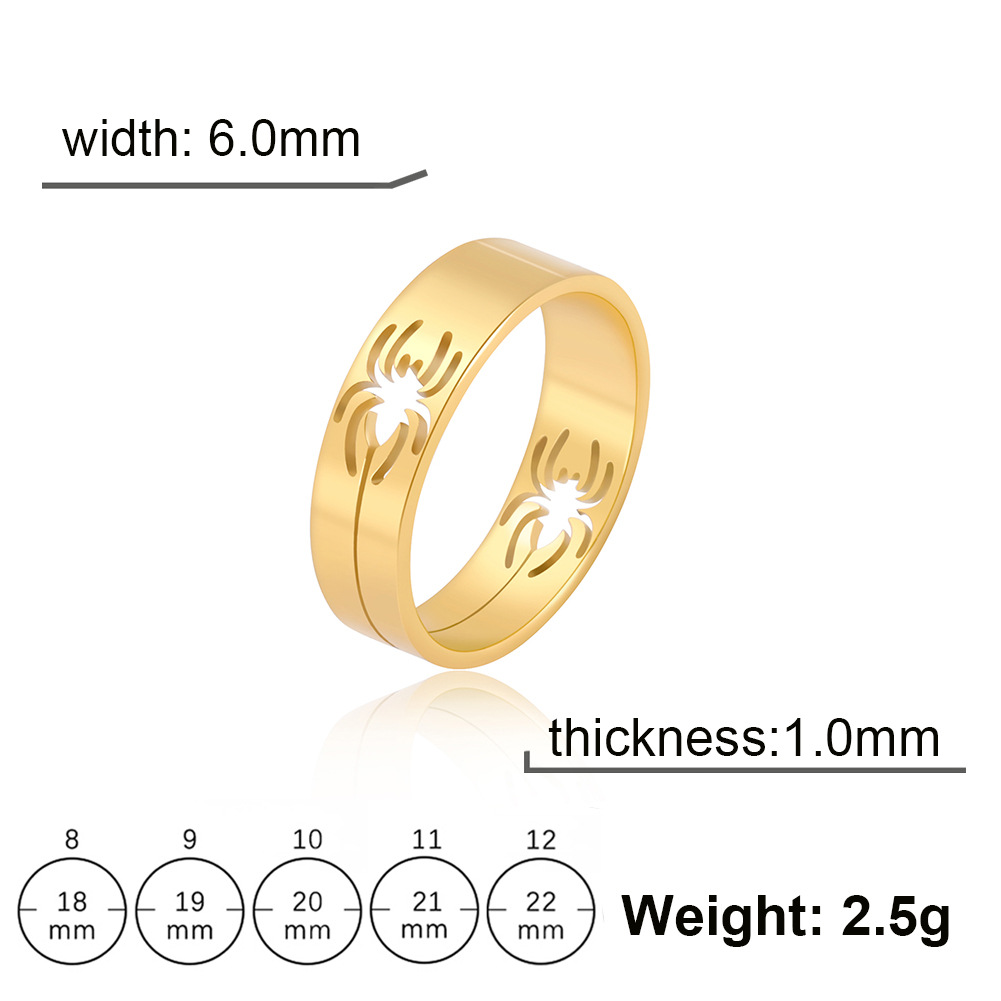 Casual Simple Style Spider Stainless Steel Plating Unisex Rings display picture 1