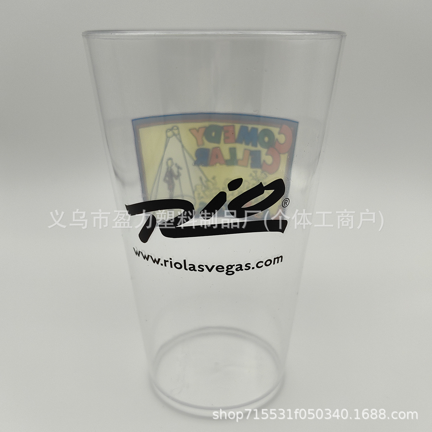 PS Vaso de alta permeabilidad Vaso de plástico Vaso promocional Vaso de cerveza Vaso de jugo transparente de 450ml Vaso publicitario transparente desechable