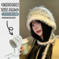 帽子冬季保暖护耳毛线帽可爱甜美出游韩系毛线帽显脸小防寒套头帽