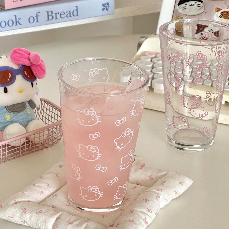 kt玻璃杯冷萃杯咖啡杯高颜值女生水杯夏天喝水杯子甜品杯燕麦杯子